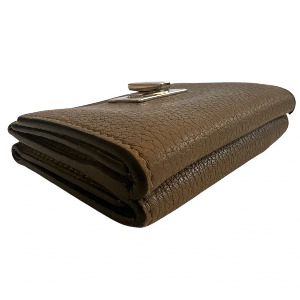 FENDI Tri-fold Leather Peekaboo Brown Womens Wallet PreLoved